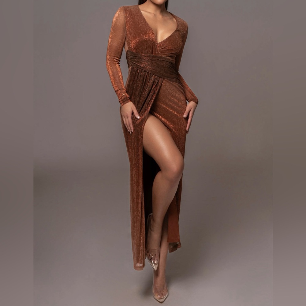 Elegant Brown Evening Dress